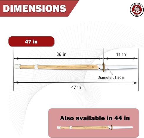 Set of 2 47" - Shinai Bamboo Sword for Kendo, Iaido, and Bokken Training - Wooden Katana Practice Sword for Martial Arts Sparring - Fighting Wood Swords Stick for Kindo Adults Traning in Saudi Arabia