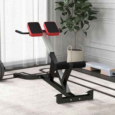 Soozier Roman Chair Back Extension Machine, Height Adjustable Hyperextension Bench with Dip Bars, Multi-Functional for Back, Core, Arms and Whole-Body Training in Saudi Arabia