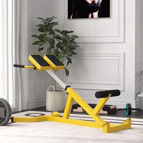Soozier Roman Chair Back Extension Machine, Height Adjustable Hyperextension Bench with Dip Bars, Multi-Functional for Back, Core, Arms and Whole-Body Training in Saudi Arabia
