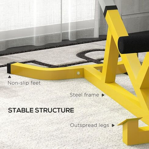 Soozier Roman Chair Back Extension Machine, Height Adjustable Hyperextension Bench with Dip Bars, Multi-Functional for Back, Core, Arms and Whole-Body Training in Saudi Arabia