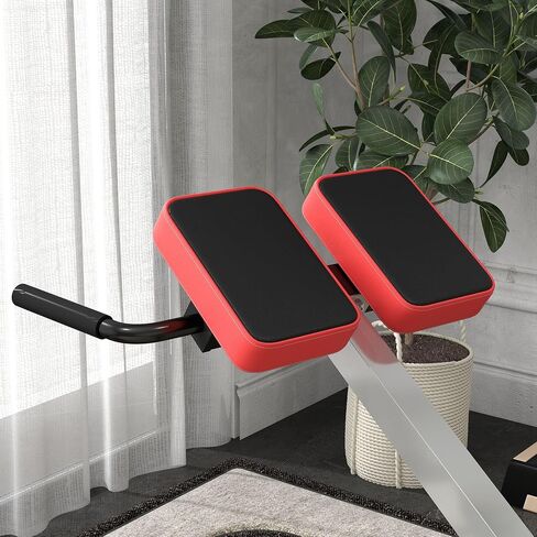 Soozier Roman Chair Back Extension Machine, Height Adjustable Hyperextension Bench with Dip Bars, Multi-Functional for Back, Core, Arms and Whole-Body Training in Saudi Arabia