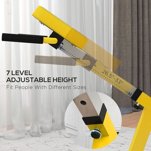 آلة تمديد الظهر للكرسي الروماني من Soozier، مقعد تمديد مفرط الارتفاع قابل للتعديل مع قضبان غمس، متعددة الوظائف للظهر والقلب والذراعين وتدريب الجسم بالكامل in Kuwait