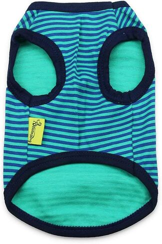 DroolingDog Dog T Shirts Striped Dog Clothes Puppy Cotton Breathable Vest, Small, Pack of 2 in Saudi Arabia