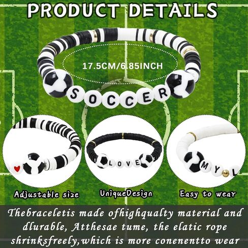 48 قطعة من الأساور الرياضية الساحرة، هدايا لاعب كرة السلة اللينة لكرة القدم، كرة مطرزة، أساور من الطين قابلة للتعديل، لوازم الهدايا الرياضية للبالغين في سن المراهقة in Kuwait