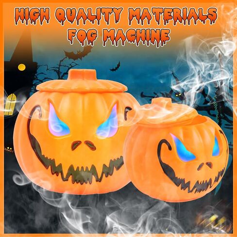 Halloween Pumpkin Bucket with Mist Maker, Fog Machine Atomiser Humidifier with 12 LED Lights and Towel,Water Pond Mist Maker for Easter Holiday Home Outdoor Party Decorations in Saudi Arabia