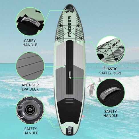 Premium Stand Up Paddle Board with Durable SUP Accessories & Carry Bag | Color Conbination Design Wide Stance, Surf Control, Non-Slip Deck, Leash, Paddle and Pump for Youth & Adult in Saudi Arabia