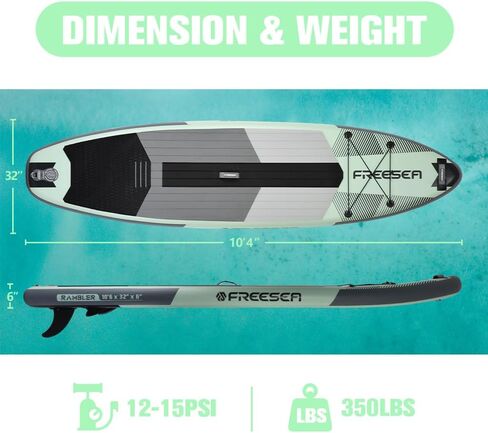 Premium Stand Up Paddle Board with Durable SUP Accessories & Carry Bag | Color Conbination Design Wide Stance, Surf Control, Non-Slip Deck, Leash, Paddle and Pump for Youth & Adult in Saudi Arabia