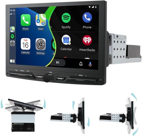 2024 Newest Double Din Car Stereo Radio Wireless CarPlay & Wireless Android Auto, 7inch Touchscreen Car Audio Receiver with Bluetooth5.2,Rearview Camera,AM/FM,Mirror Link,USB/AUX/SWC/TF/AUX/DSP in Saudi Arabia