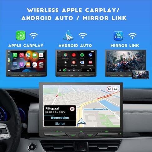 2024 Newest Double Din Car Stereo Radio Wireless CarPlay & Wireless Android Auto, 7inch Touchscreen Car Audio Receiver with Bluetooth5.2,Rearview Camera,AM/FM,Mirror Link,USB/AUX/SWC/TF/AUX/DSP in Saudi Arabia