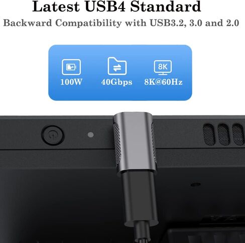 وصلة AuviPal USB C (عبوتان)، موسع محول USB من النوع C أنثى إلى أنثى يدعم ما يصل إلى 40 جيجابت في الثانية لنقل البيانات، وتوصيل طاقة 100 واط وتمرير فيديو 8K@60 هرتز in Kuwait