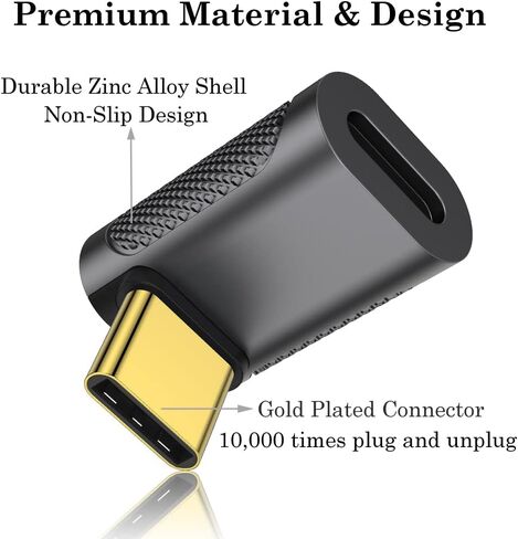 وصلة AuviPal USB C (عبوتان)، موسع محول USB من النوع C أنثى إلى أنثى يدعم ما يصل إلى 40 جيجابت في الثانية لنقل البيانات، وتوصيل طاقة 100 واط وتمرير فيديو 8K@60 هرتز in Kuwait