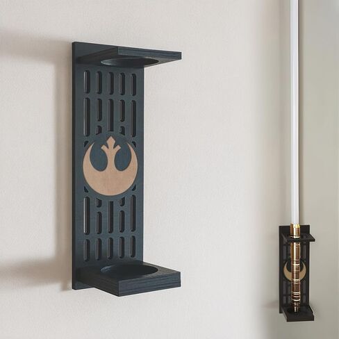 Lightsaber Wall Mount with Pattern, Wooden Lightsaber Stand for Lightsaber Display, Vertical Lightsaber Wall Mount Holder for Most Lightsaber Displays, Gift for Lightsaber Collectors (03) in Saudi Arabia