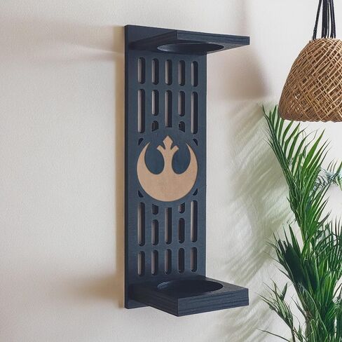 Lightsaber Wall Mount with Pattern, Wooden Lightsaber Stand for Lightsaber Display, Vertical Lightsaber Wall Mount Holder for Most Lightsaber Displays, Gift for Lightsaber Collectors (03) in Saudi Arabia