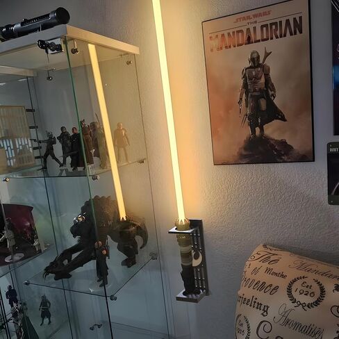 Lightsaber Wall Mount with Pattern, Wooden Lightsaber Stand for Lightsaber Display, Vertical Lightsaber Wall Mount Holder for Most Lightsaber Displays, Gift for Lightsaber Collectors (03) in Saudi Arabia