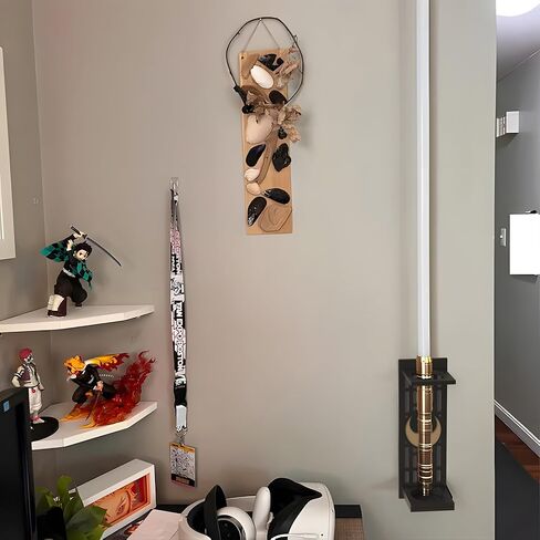 Lightsaber Wall Mount with Pattern, Wooden Lightsaber Stand for Lightsaber Display, Vertical Lightsaber Wall Mount Holder for Most Lightsaber Displays, Gift for Lightsaber Collectors (03) in Saudi Arabia