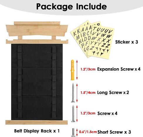 10 Belts Karate Belt Display Rack with Personalized Stickers, Taekwondo Belt Display Holder with Bamboo Trophy Rack, Felt Martial Arts Belts Display Holder for Taekwondo, Karate, BJJ Gifts in Saudi Arabia
