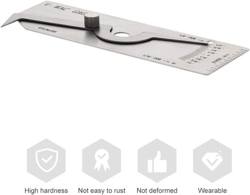 مقياس القطع السفلي من النوع Utoolmart V-WAC، مقياس عمق اللحام المتري الفردي، أدوات فحص قياس اللحام من الفولاذ المقاوم للصدأ لفحص اللحام، الشيكات السفلية، ارتفاع التاج، المسامية قطعة واحدة in Saudi Arabia