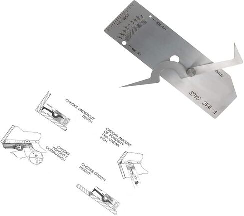 مقياس القطع السفلي من النوع Utoolmart V-WAC، مقياس عمق اللحام المتري الفردي، أدوات فحص قياس اللحام من الفولاذ المقاوم للصدأ لفحص اللحام، الشيكات السفلية، ارتفاع التاج، المسامية قطعة واحدة in Saudi Arabia