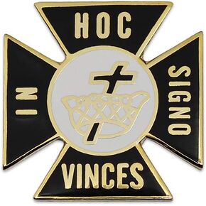 Knights Templar Commandery Malta Cross Masonic Lapel Pin - [Black & White][1'' Tall]