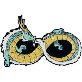 Infinite Luck Dragon, Lucky Noodle Dragon with Sparkle Belly Enamel Pin