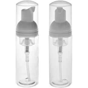 RAYNAG 2 Pack Clear Plastic Foamer Bottle Pump Mini Travel Size Soap Dispenser,50 ml/1.7 oz