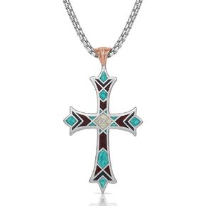 Montana Silversmiths Christian Faith Cross Men's Necklace (Embracing Faith Cross Necklace)
