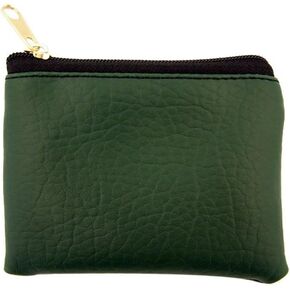 Leather Teatured Lined Rosary Pouch with Zipper Close, 3 1/2 Inch (Dark Blue)