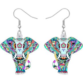 Acrylic Cute Elephant Earrings Dangle Jewelry Anime Novelty Gifts for Women Girls Charms Accessories