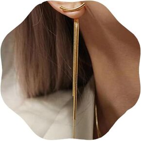 أقراط ذهبية طويلة شرابة بسيطة سلسلة شرابة متدلية أقراط عصرية سلسلة معدنية مجوهرات للنساء والفتيات in Kuwait