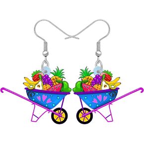 Acrylic Funny Heart Donuts Car Earrings Food Truck Dangle Novelty Gifts for Women Girls Charms Jewelry