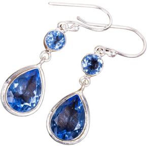SHNAYA JEWELS Natural Tanzanite Gemstone 925 Sterling Silver Jewelry Earring ,Stylish Earring For Her,Fine Silver Jewelry, Drop & Dangle Earrings,Handmade Vintage Earrings ,Women's Designer Earrings