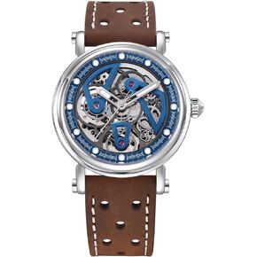 BENYAR Automatic Watches for Men Black Skeleton dial 50M Waterproof Leather Men's Mechanical Watch Elegant Gifts for Men