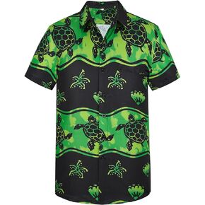 قمصان Yoimira Hawaiian للرجال، قمصان كاجوال بأكمام قصيرة وأزرار سفلية مطبوعة للرجال، قميص شاطئ Aloha مزين بالزهور