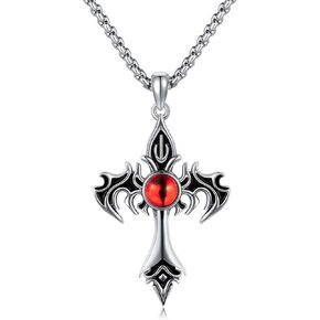 VENACOLY القوطية الصليب قلادة الفضة الاسترليني الشر العين الصليب قلادة القوطي المجوهرات هدية للرجال in Kuwait