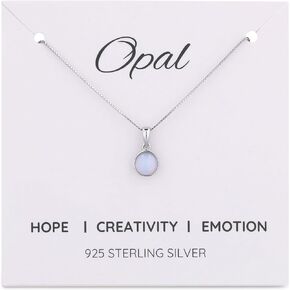 925 Sterling Silver Gemstone Necklace for Women, Crystal Necklaces for Women, Sterling Silver Necklace for Girls, Stone Necklace, Crystal Gifts for Women, Crystal Gifts