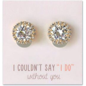 A+O Wedding Bridesmaid Gift Stud Earrings or Clip-on Earrings