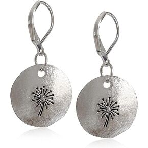 ANDPAI Handmade Lightweight 925 Sterling Silver Dandelion Dangle Drop Earrings for Women Teen Girls Water Drop Vintage Silver Flower Mountain Tree Dangle Earrings Jewelry Gifts for Mom Lover