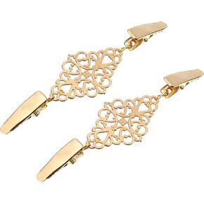 uxcell 2pcs Sweater Clips Retro Cardigan Collar Clips Shirt Clips Dresses Clip Shawl Clips for Women(Gold)