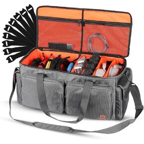 DJ Cable File Bag With Detachable Dividers - Organizer Case for DJ Gear, Sound Instrument, Music Equipment & Accessories - Travel DJ Gig Bag With 1680D Polyester Exterior & Padded 210D Nylon Interior