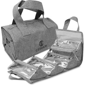 4-in-1 Hanging Toiletry bag - Roll-Up Makeup Bag - 4 Detachable PVC Zip Pouches – 600D Oxford Fabric, Versatile Travel Toiletry Organizer Bag - Makeup, Cosmetics, First Aid, Medicine Personal Care,… in Saudi Arabia