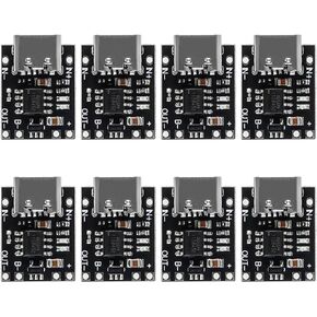 AITIAO 8PCS Type-C USB C Lithium Battery Charger Module Mini USB C 3.7V 4.2V 1A Lithium Battery Fast Charging Board with Protection Functions