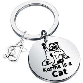Zuo Bao Album Jewelry Singer Fans Gift Karma is a Cat Keychain Music Gift Lyrics Jewelry