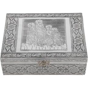 Shop LC Aluminum Oxidized Meerkat Family Embossed Movable Tray Trinket Jewelry Organizer Box Storage Birthday Gifts