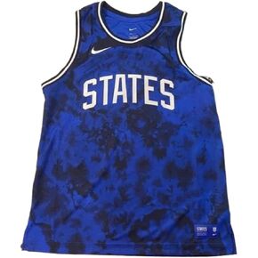 Nike Men's Dri-Fit 'States' Basketball Jersey L Blue