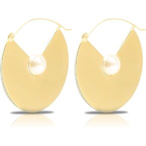 18K Gold Plated Tribal Bohemian Round Disc Earrings for Women Coin Dangling Drop Boho Jewelry