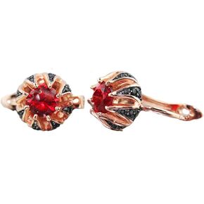 أقراط نسائية روسية حقيقية 925 من الفضة الإسترليني مطلية بالذهب الوردي أقراط ديامونيك تشيكوسلوفاكيا أفضل الهدايا للنساء والفتيات in Kuwait