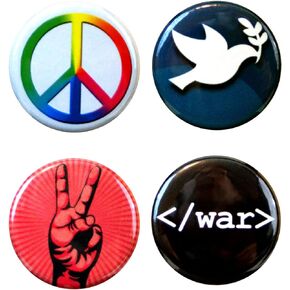 مجموعة أزرار السلام Henry The Buttonsmith، متعددة الألوان، مقاس واحد in Kuwait