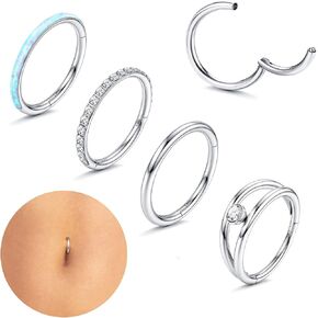 thunaraz 14g هوب البطن زر خواتم الجراحية الصلب البطن الدائري للنساء واضح تشيكوسلوفاكيا أوبال حلقات السرة الحد الأدنى هوب الفرس الجزء البطن زر ثقب 8mm 10mm 12mm in Kuwait