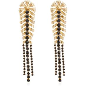 اقراط متدلية مرصعة باحجار الراين على شكل ورقة شجر للنساء والفتيات، اقراط بشراشيب لامعة، اقراط انيقة بتصميم شلال زركونيا مكعب لحفلات الزفاف والحفلات الراقصة، زنك، زركونيا مكعب in Kuwait