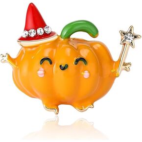 Pumpkin Halloween Star Brooch Pins for Women Teen Girls Yellow Enamel Cute Ornament Brooches Lapel Pin Christmas Festival Party Gift